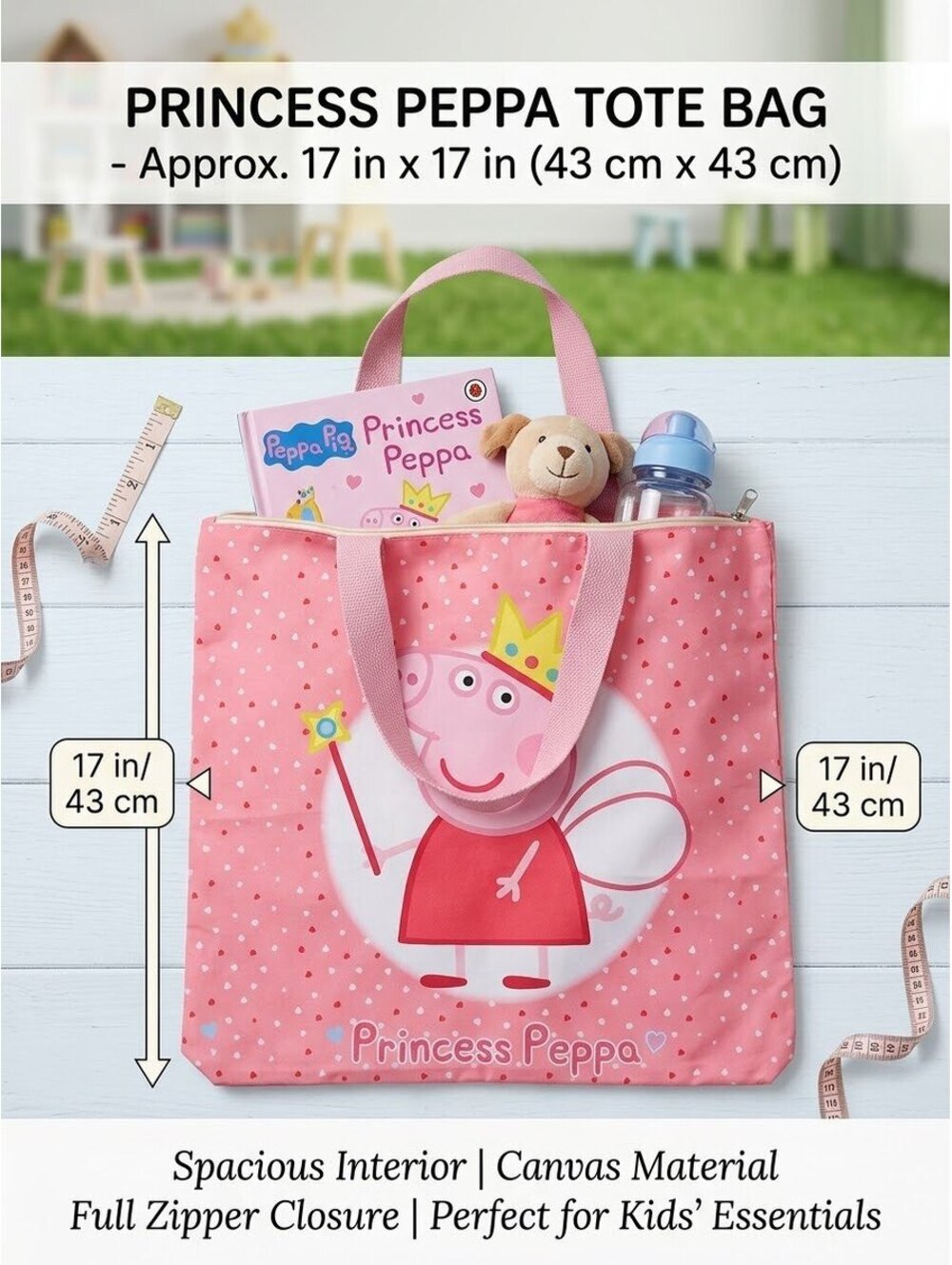 Peppa Pig Princess Peppa Pink Canvas Tote Bag